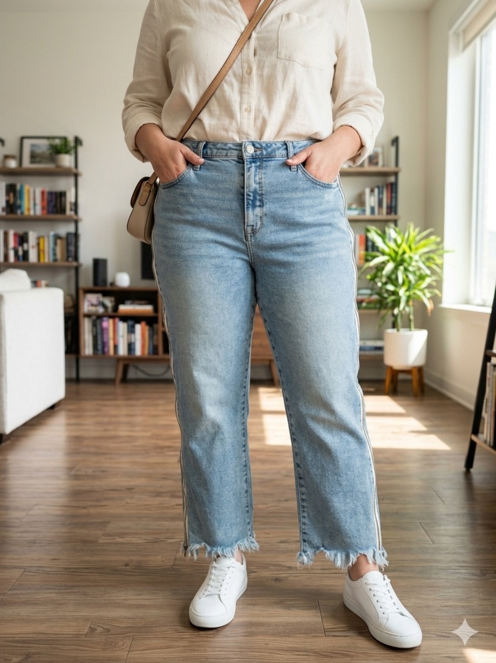 Wild Fable High Rise Ankle Crop Zac’s Side Zip Frayed Hem Flare Jeans Light Wash